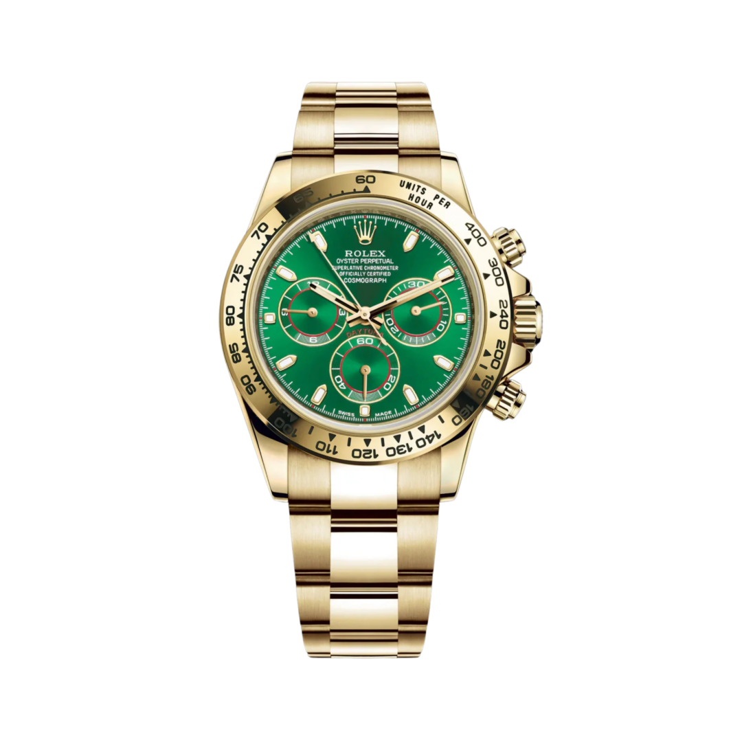 Rolex Daytona Watch, Green Dial, Yellow Gold "John Mayer"